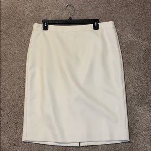 J. crew ivory wool pencil skirt